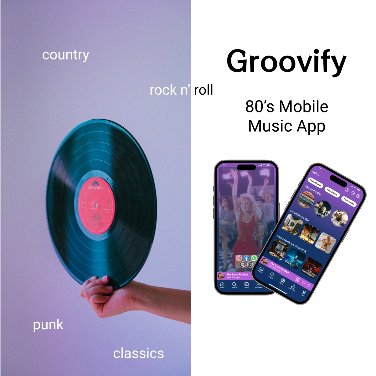 Vinyl record mobile device screens