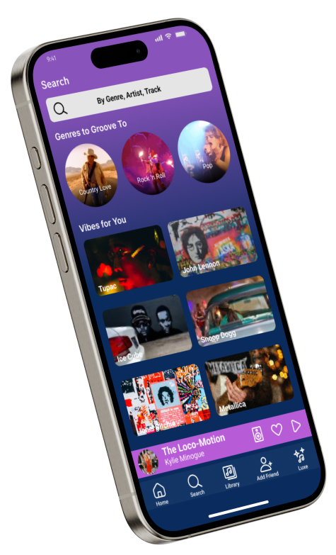 Mockup of app on mobile device