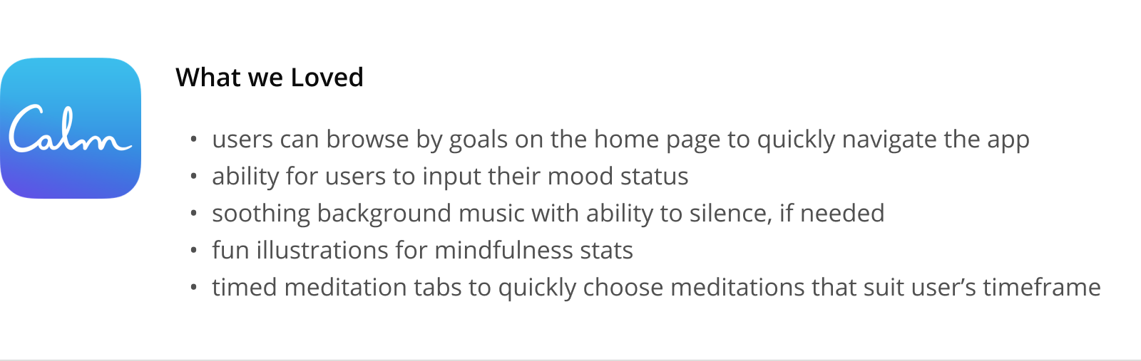 Competitive analysis table