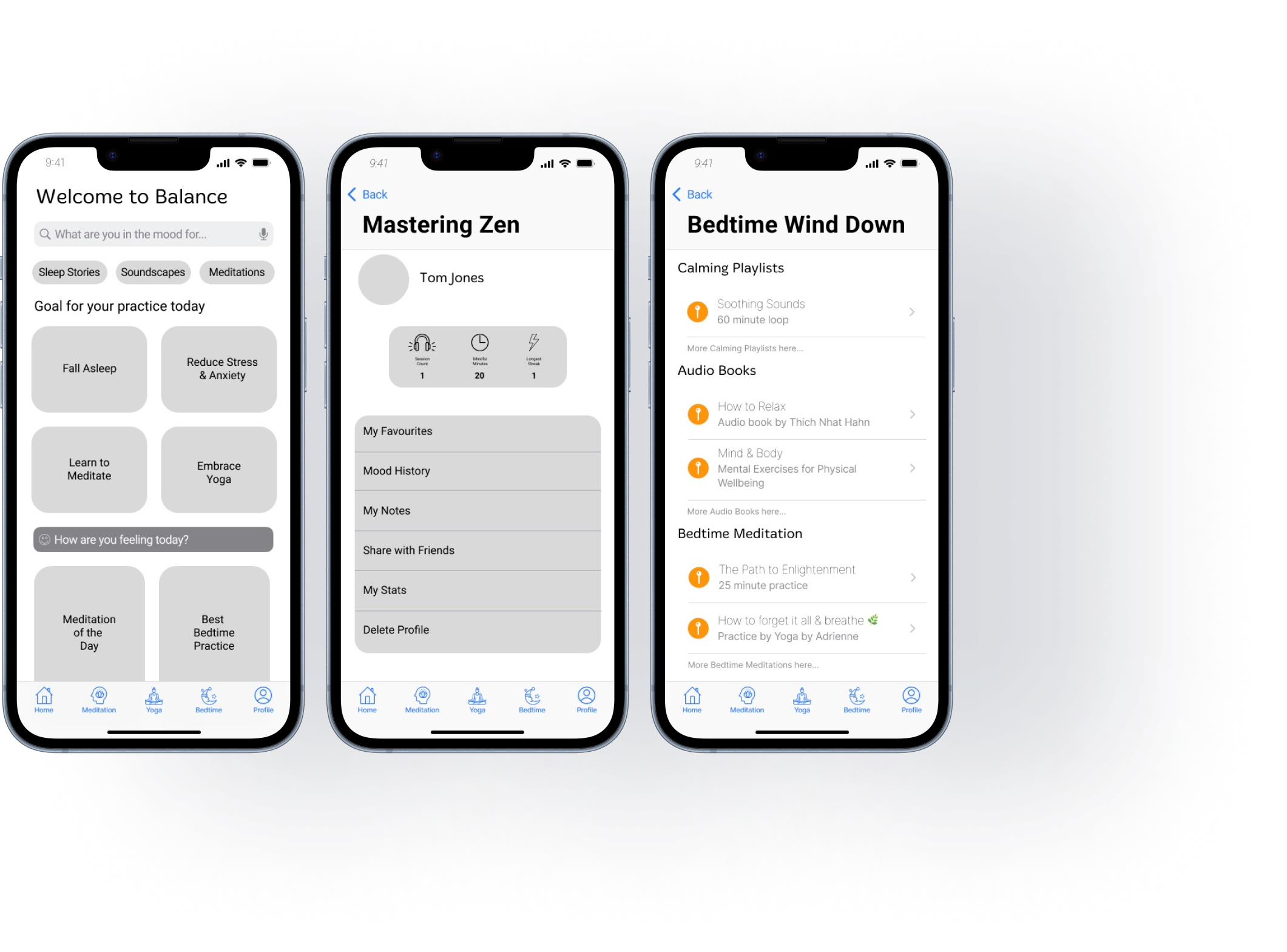 Mid Fidelity iOS Wireframes