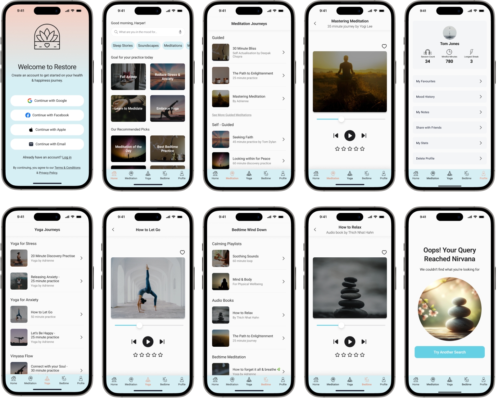 iOS Prototype screens