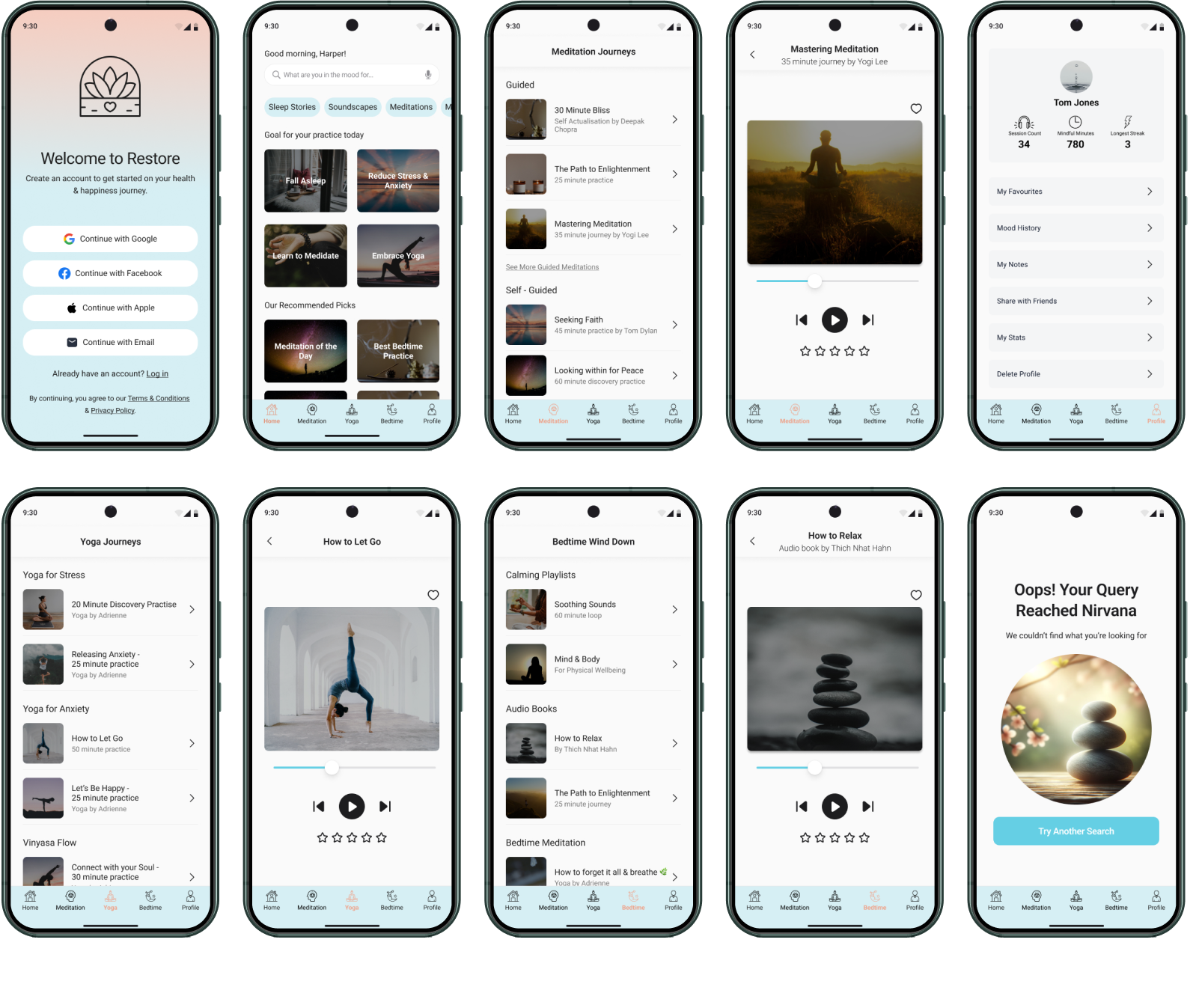 Android Prototype screens