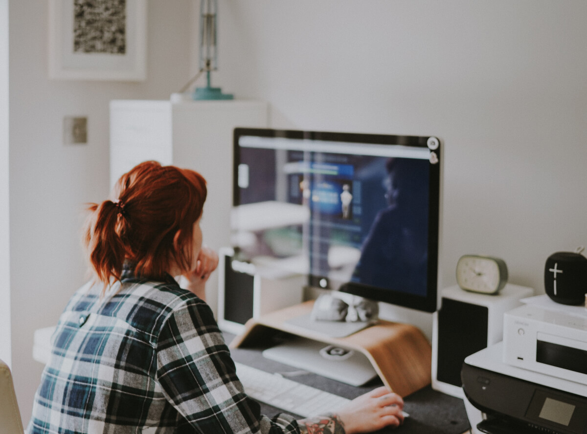 Lady working on her computer