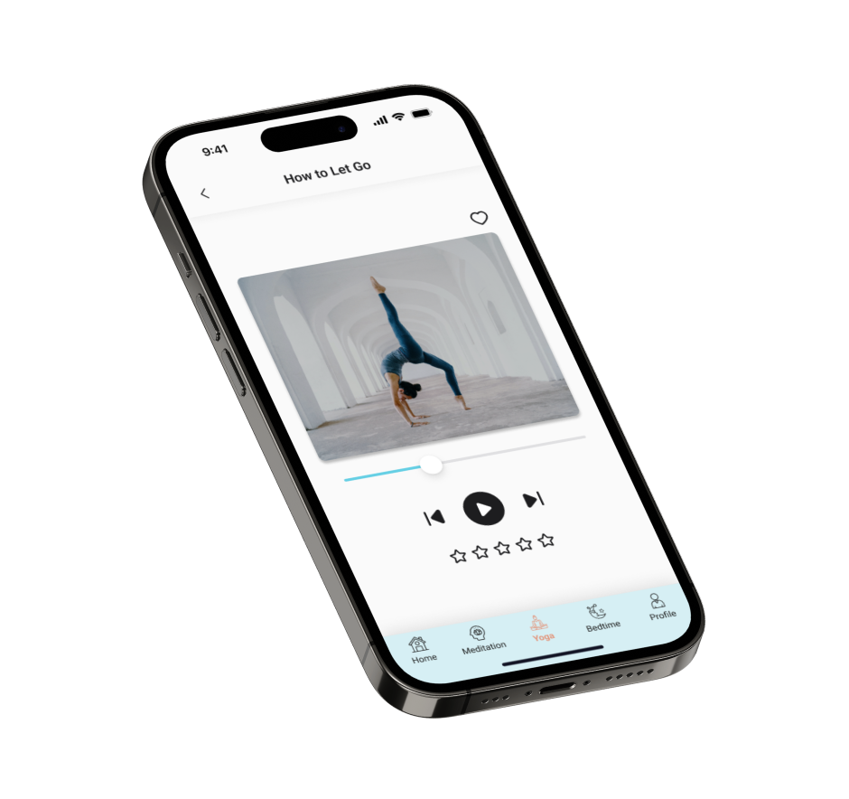 Mobile screen showing yoga pose